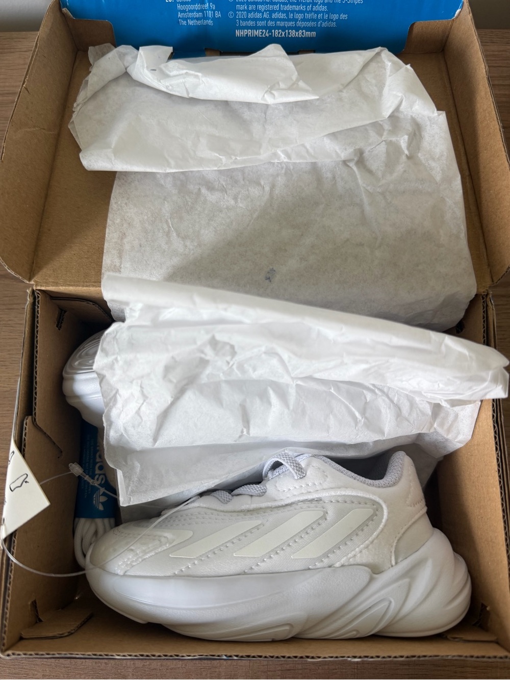 Adidas Ozelia EL I Toddler Sneakers Cream White Size 6K NWT